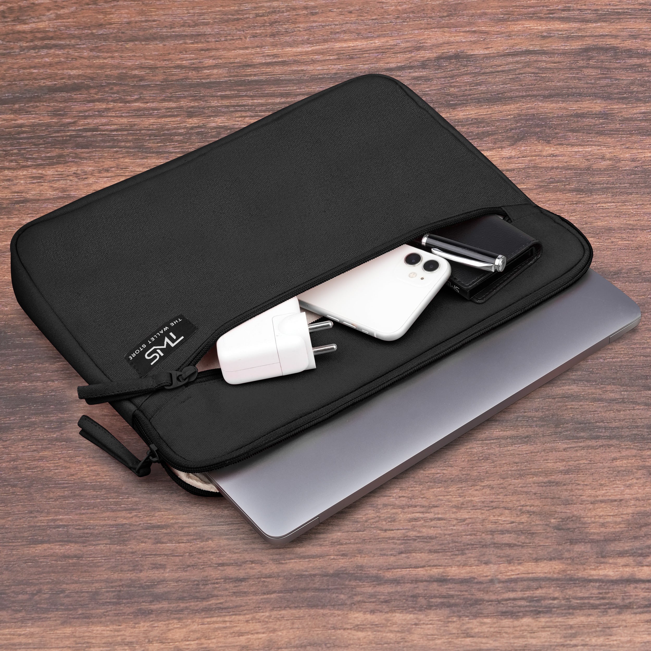 Sleek Guard Canvas Laptop Sleeve - Black