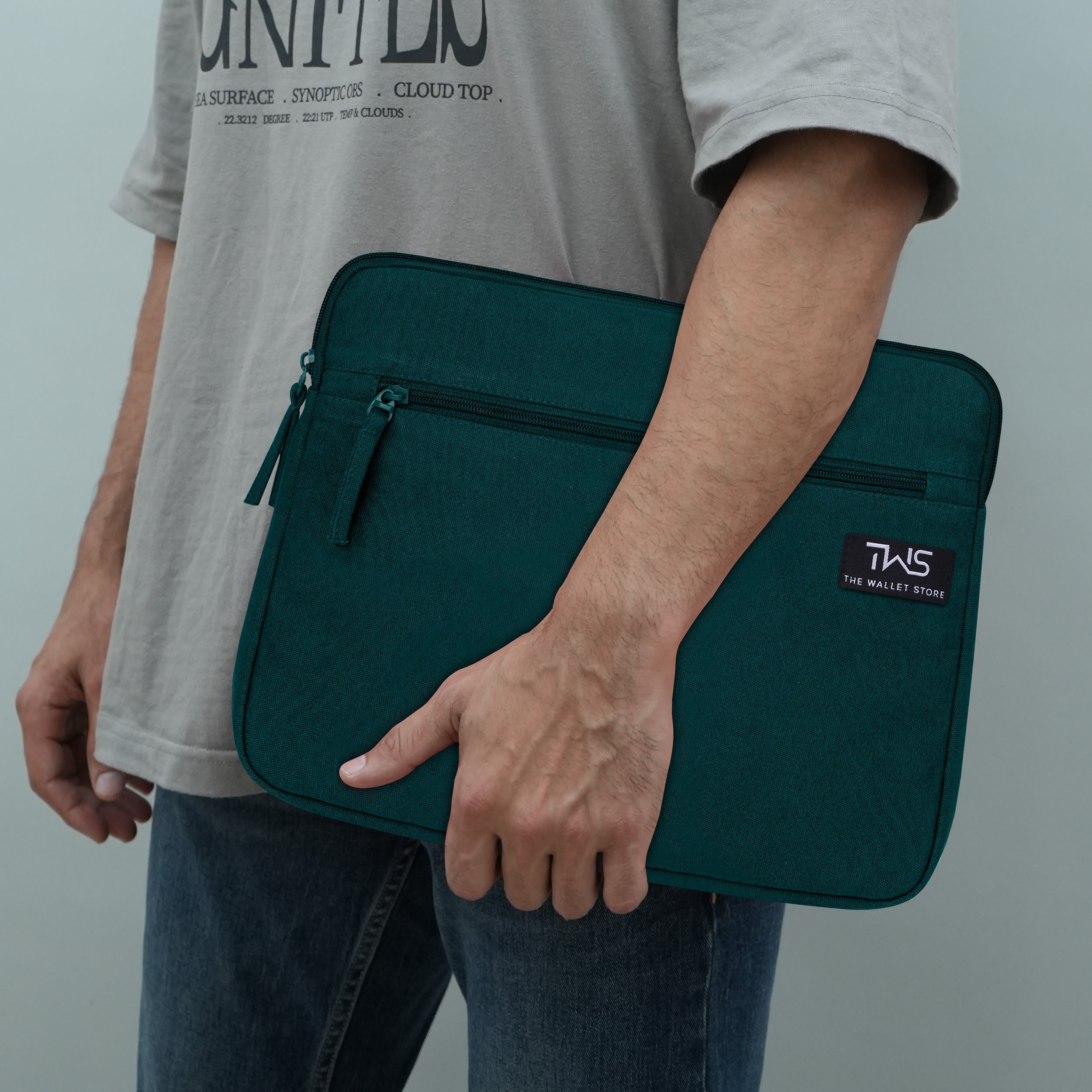 Sleek Guard Canvas Laptop Sleeve - Teal