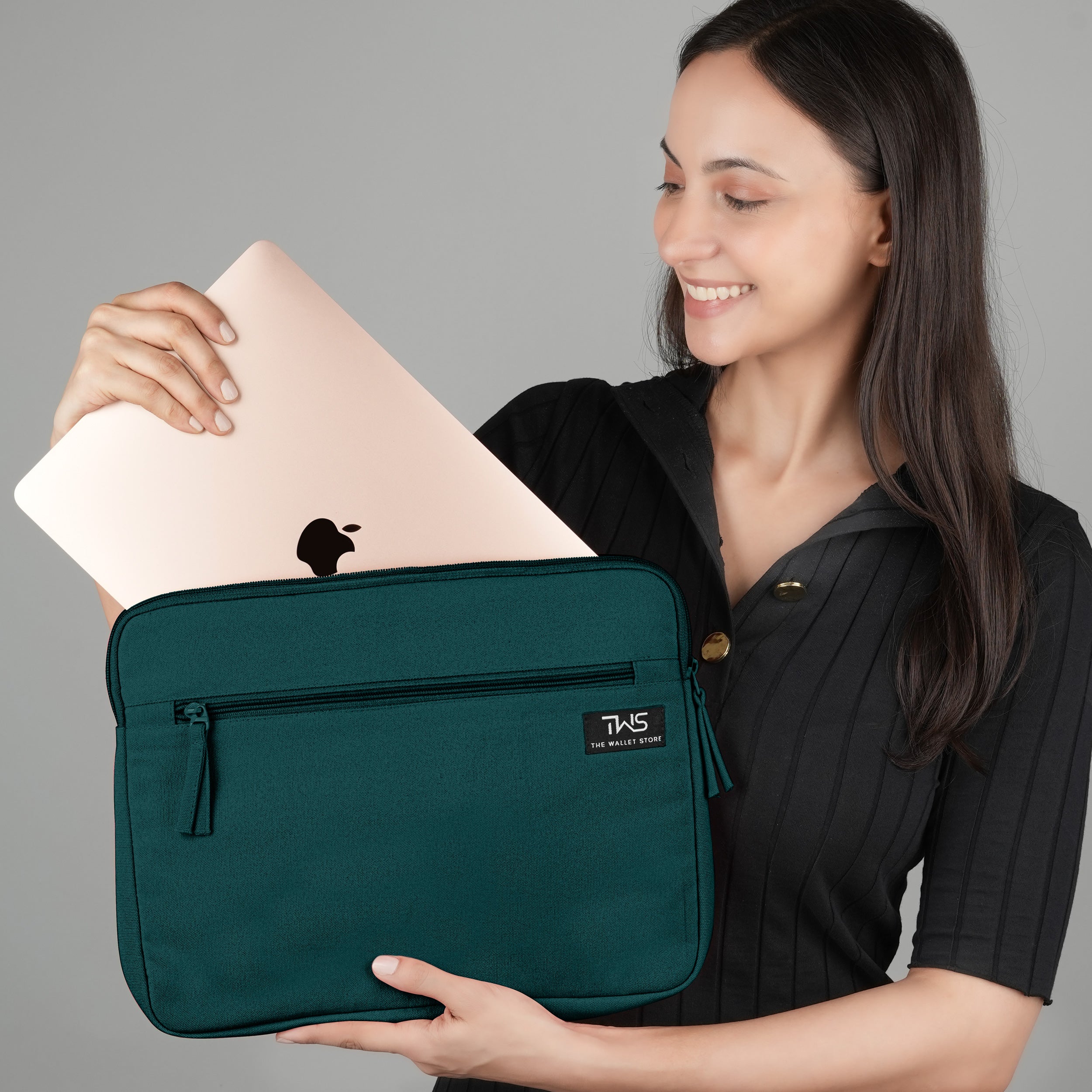 Sleek Guard Canvas Laptop Sleeve - Teal