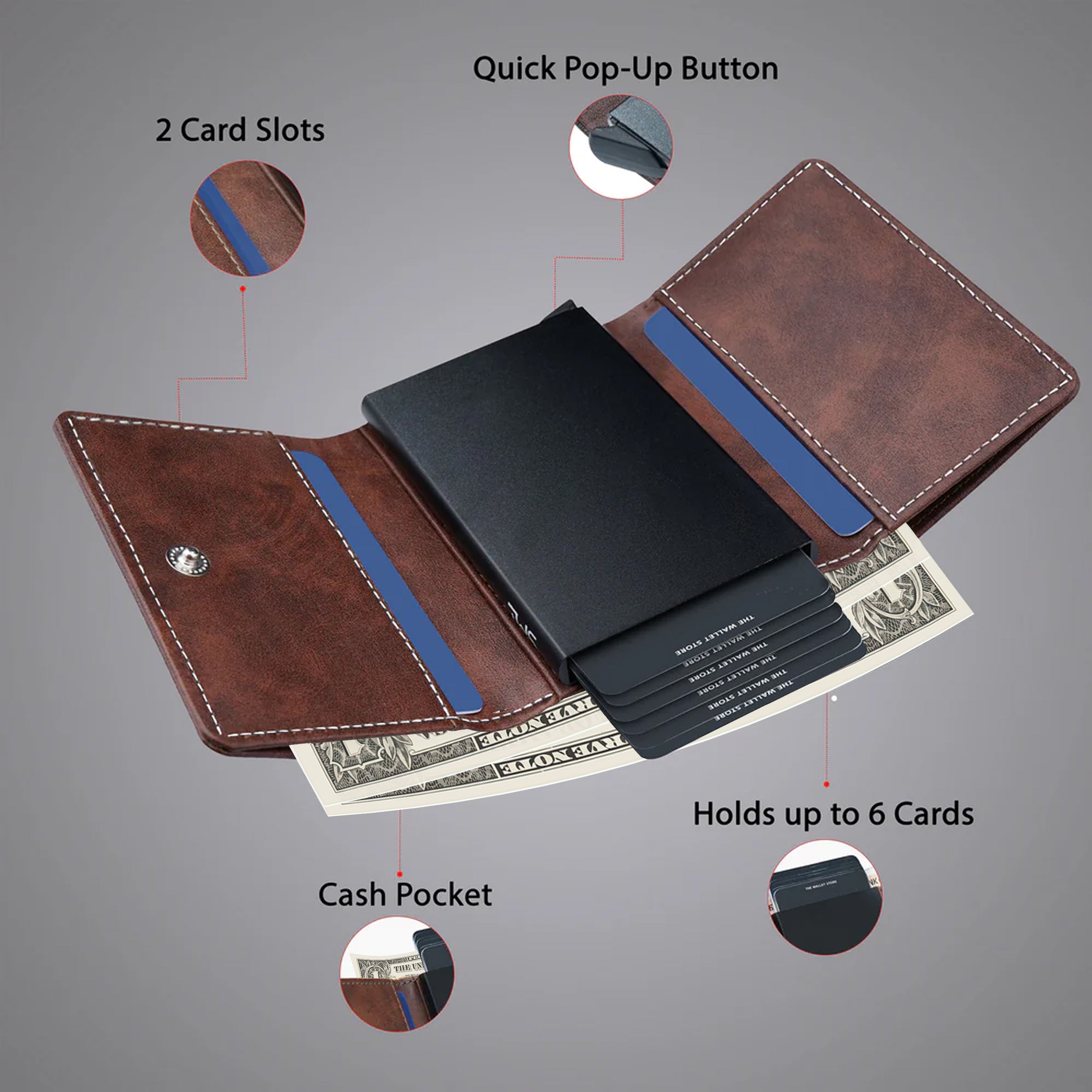 Maverick RFID Protected Wallet Cardholder - Brown