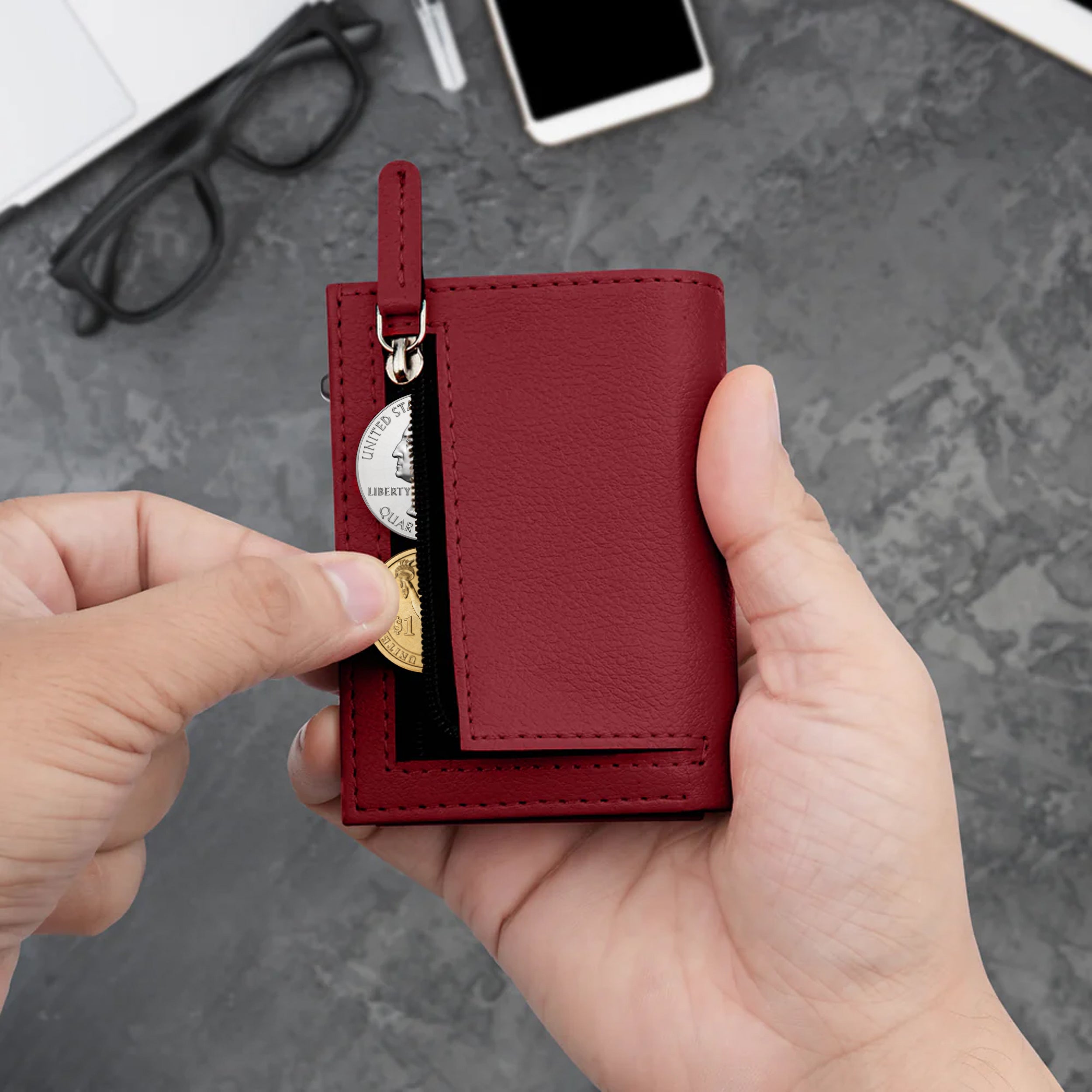 Urban Pop RFID Protection Wallet Cardholder - Maroon