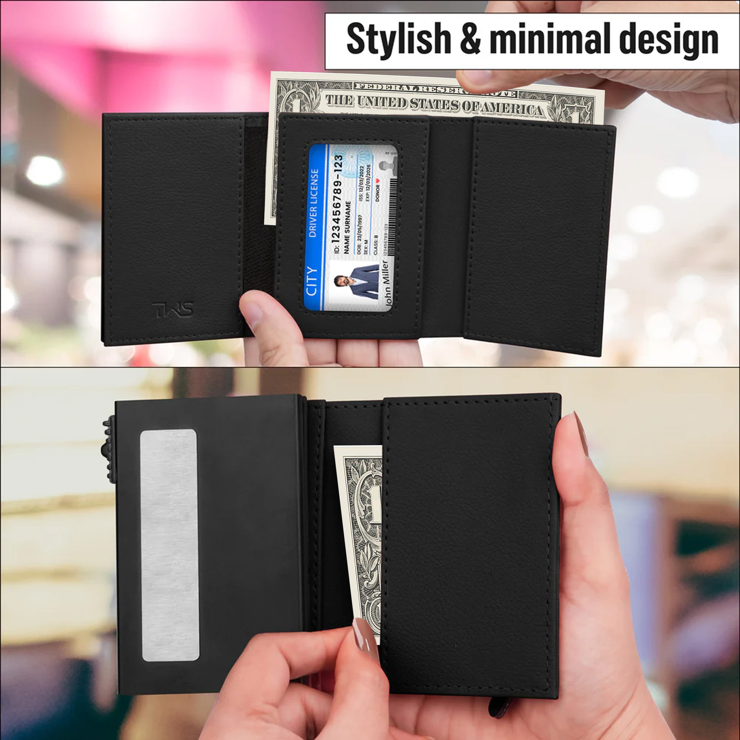 Urban Pop RFID Protection Wallet Cardholder - Black