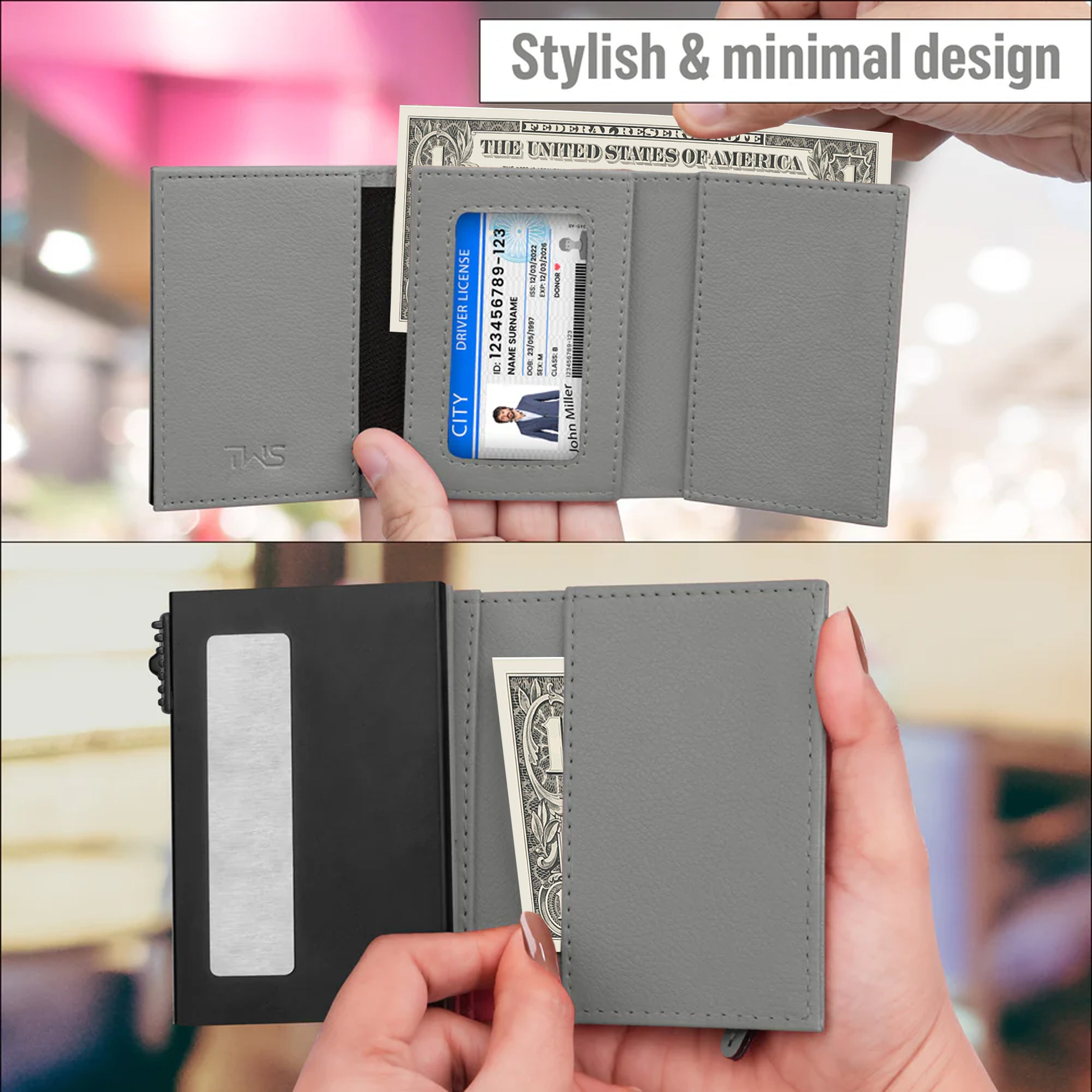 Urban Pop RFID Protection Wallet Cardholder - Grey