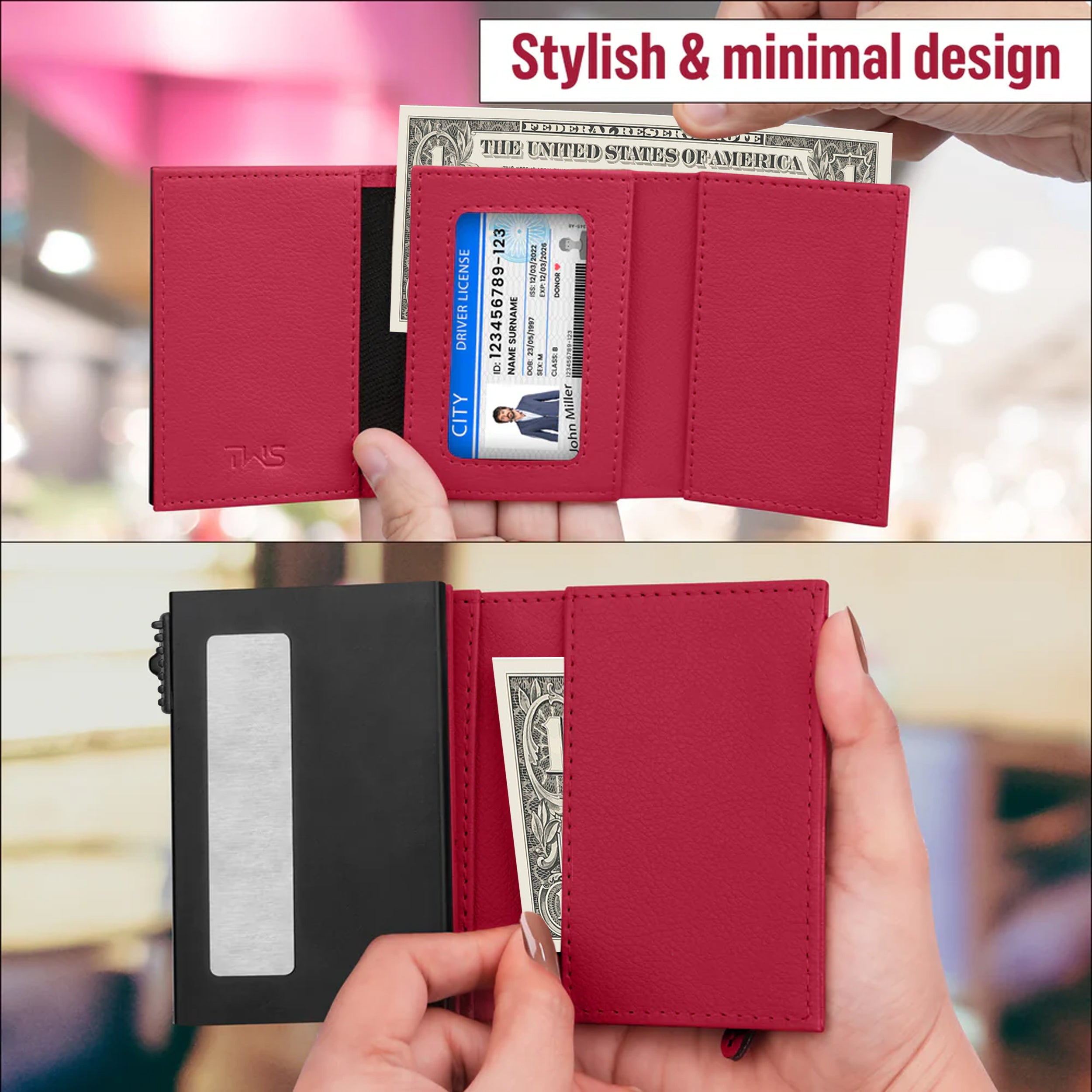 Urban Pop RFID Protection Wallet Cardholder - Red