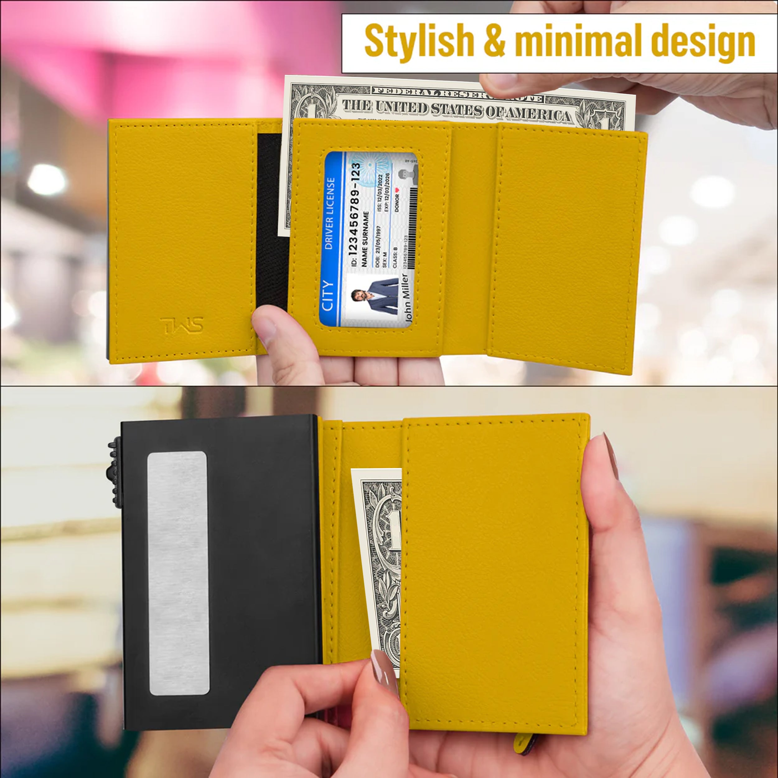 Urban Pop RFID Protection Wallet Cardholder - Yellow