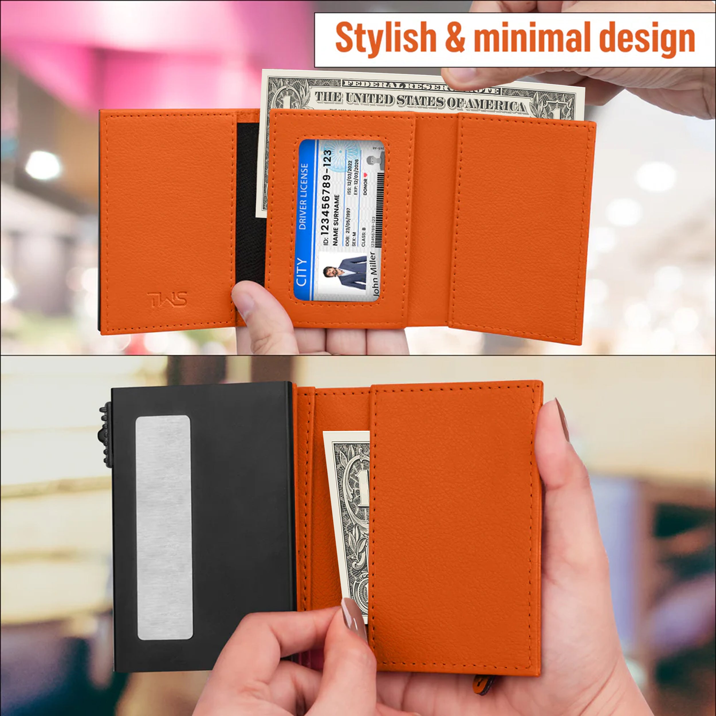 Urban Pop RFID Protection Wallet Cardholder - Orange