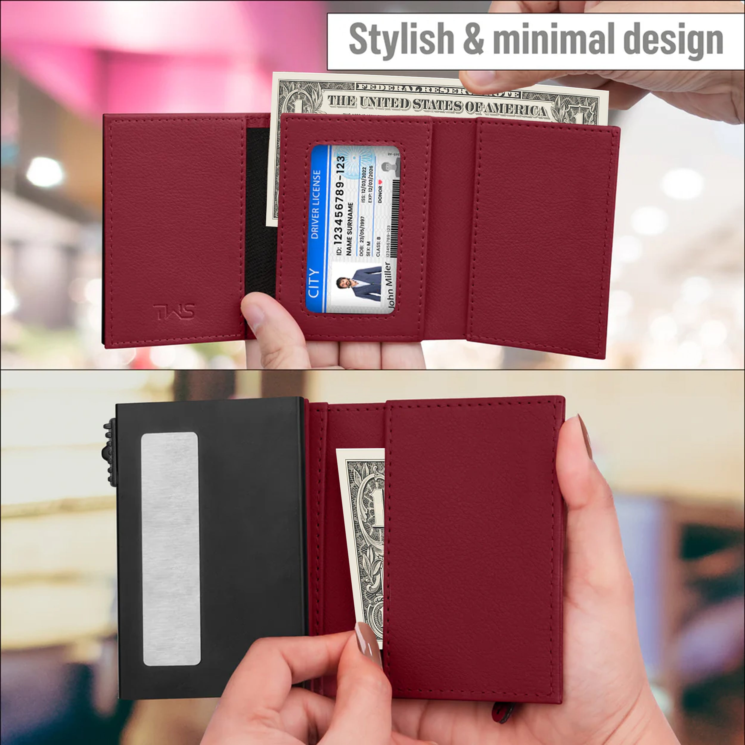 Urban Pop RFID Protection Wallet Cardholder - Maroon