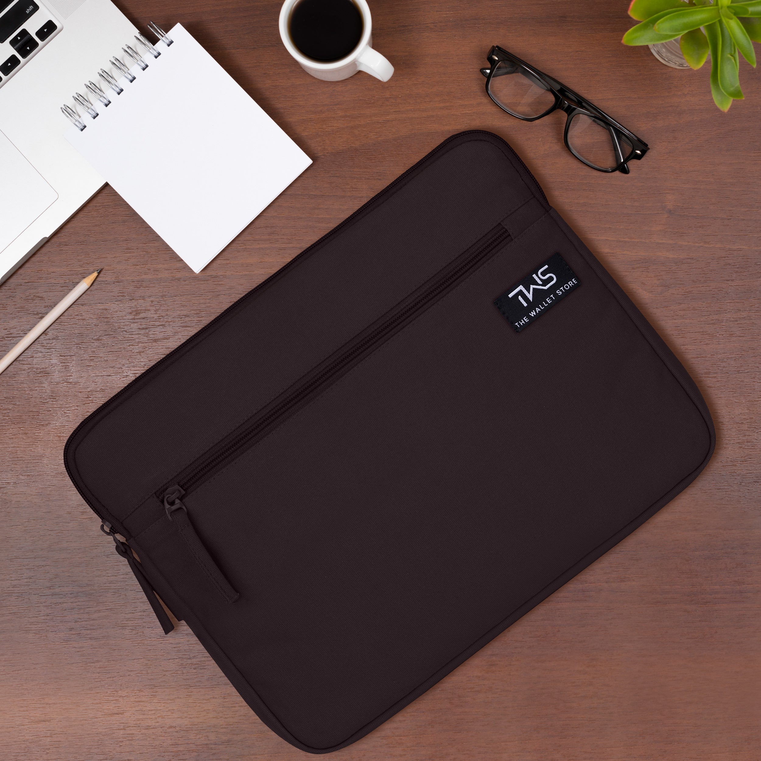 Sleek Guard Canvas Laptop Sleeve - Brown