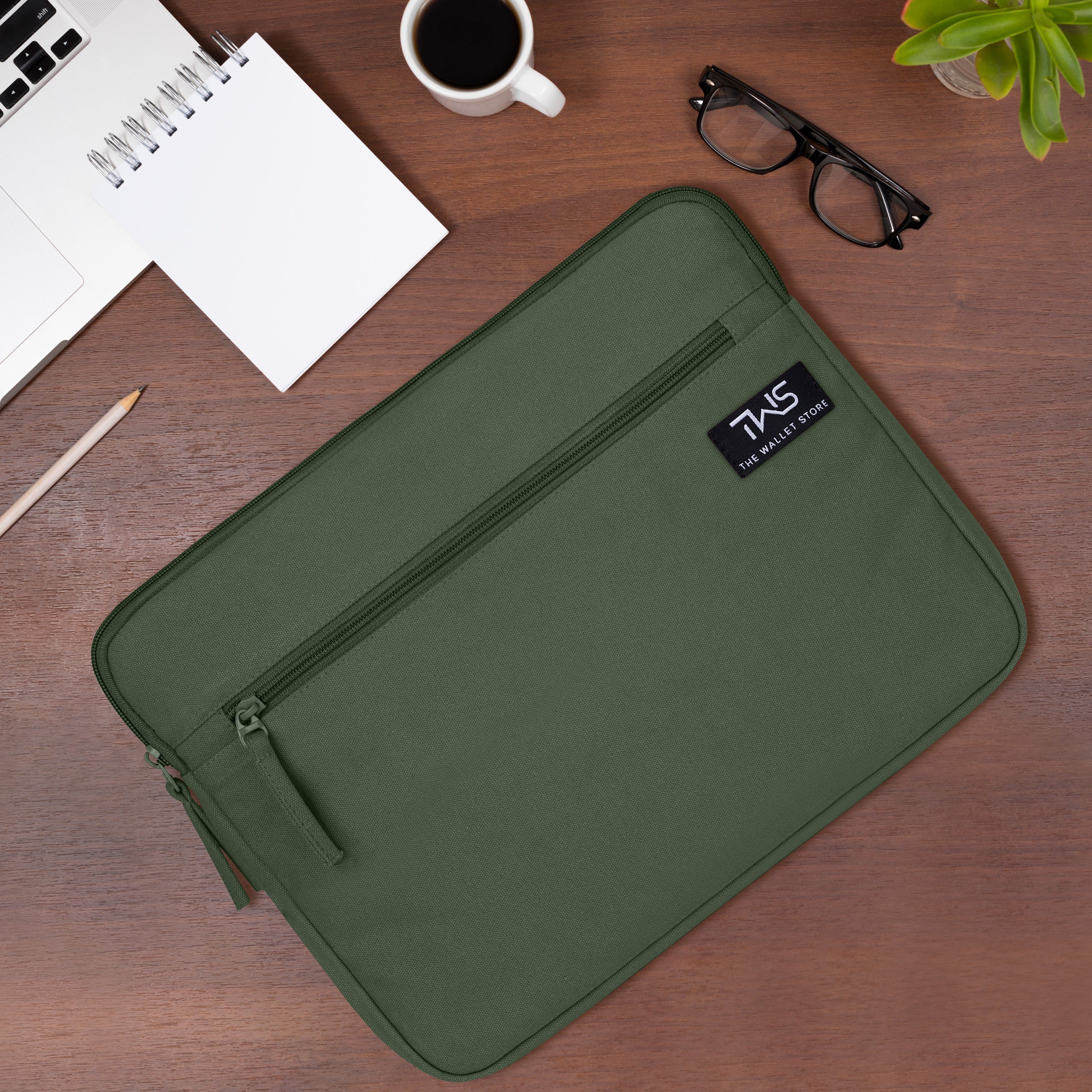 Sleek Guard Canvas Laptop Sleeve - Olive