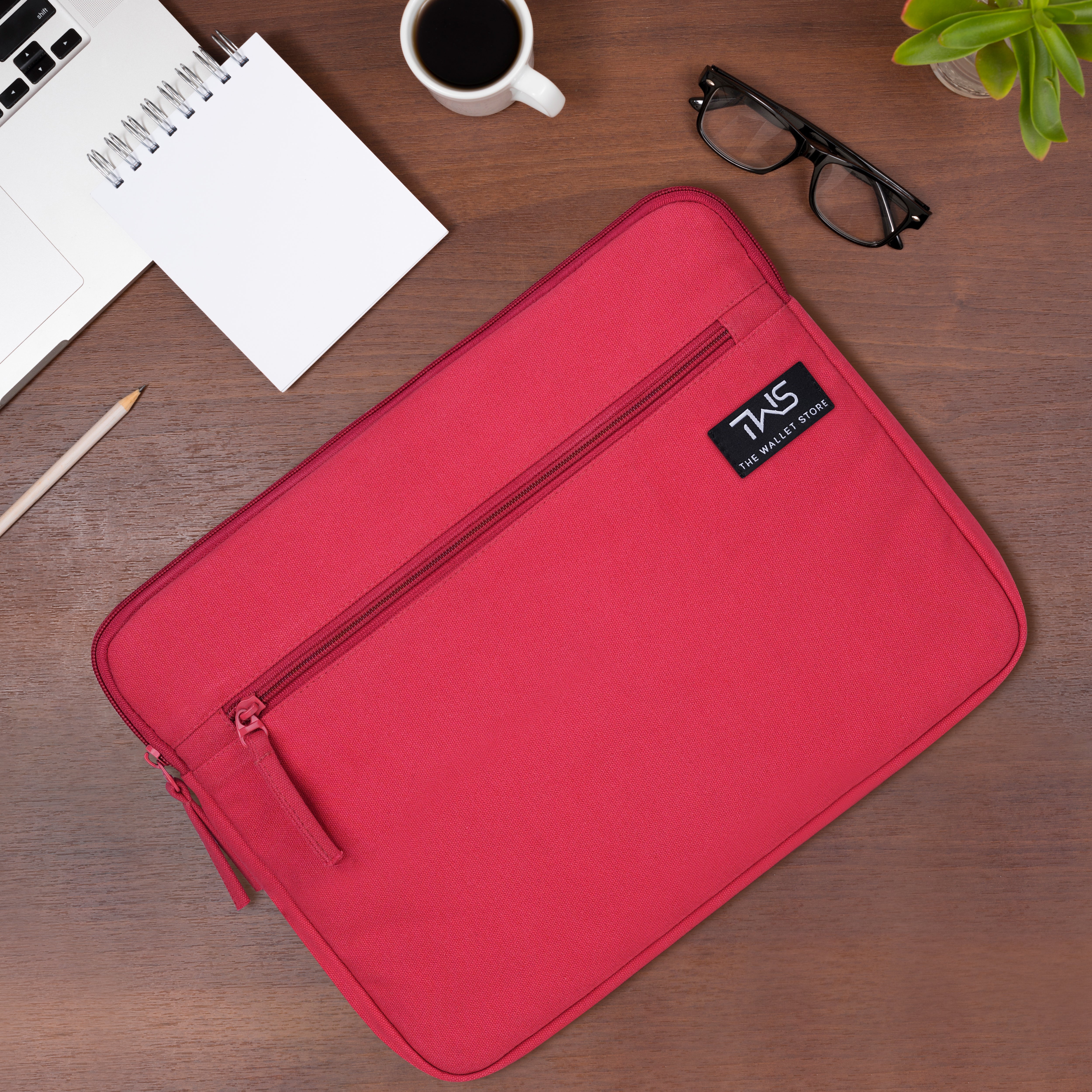 Sleek Guard Canvas Laptop Sleeve - Red