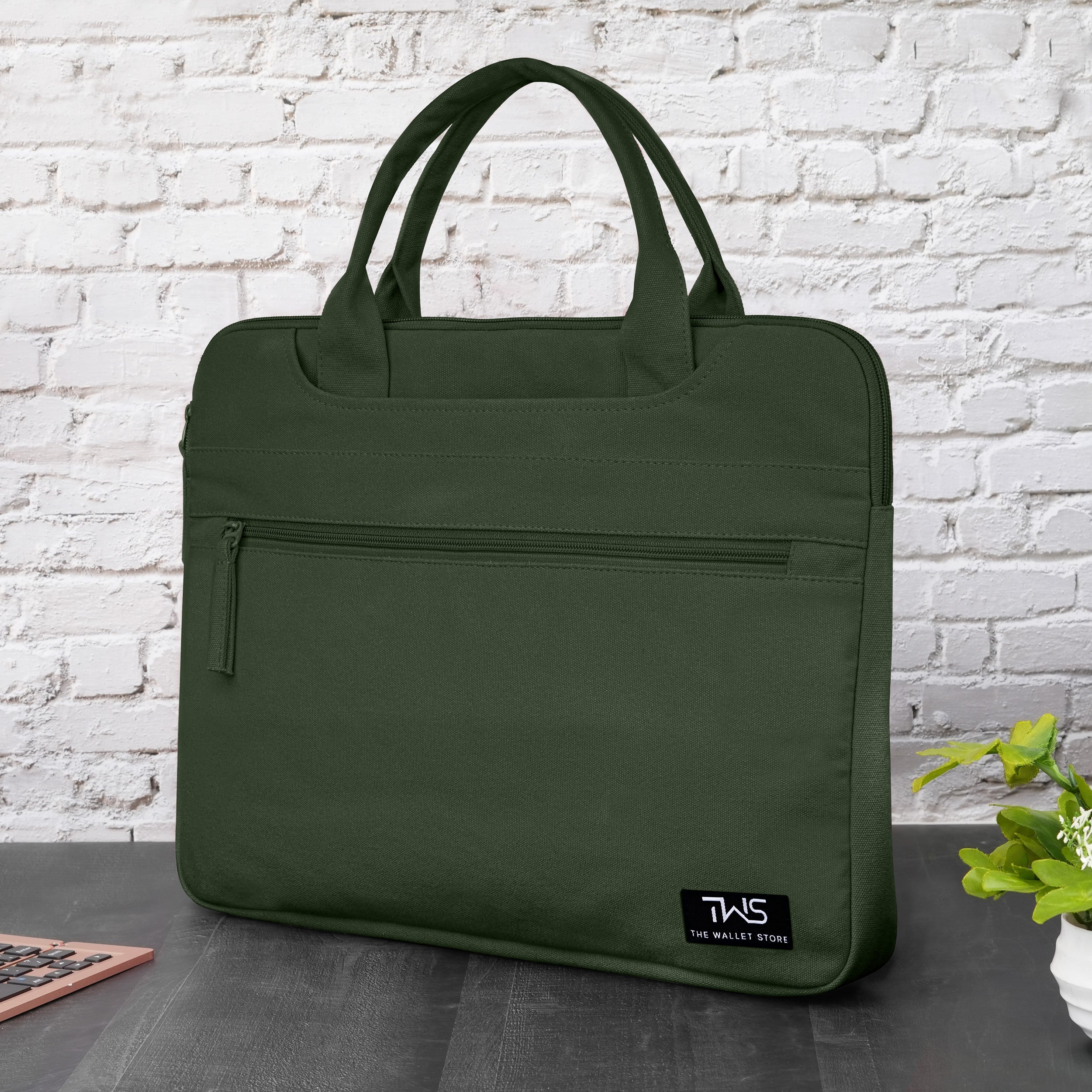 EcoCarry Canvas Laptop Bag - Olive