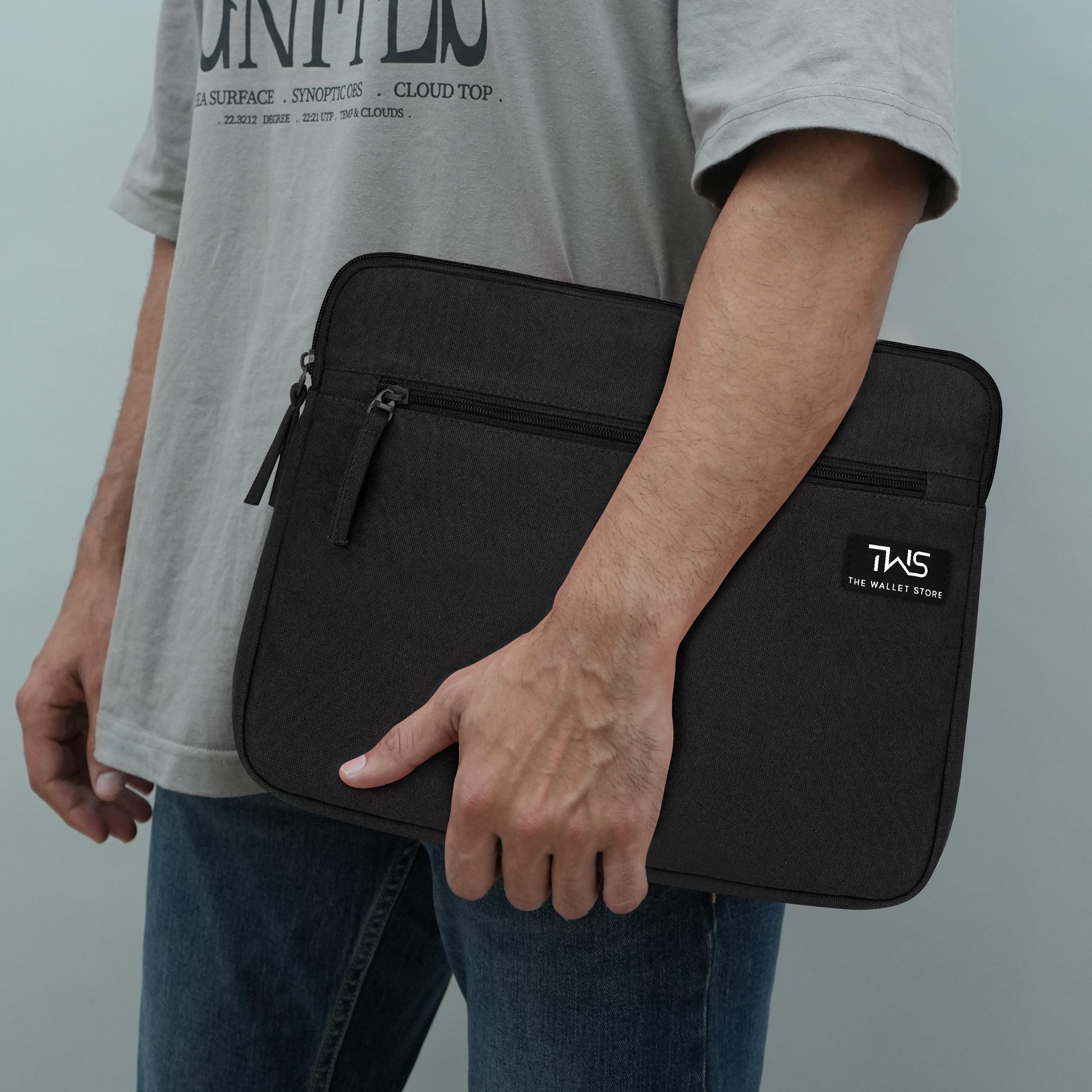 Sleek Guard Canvas Laptop Sleeve - Black