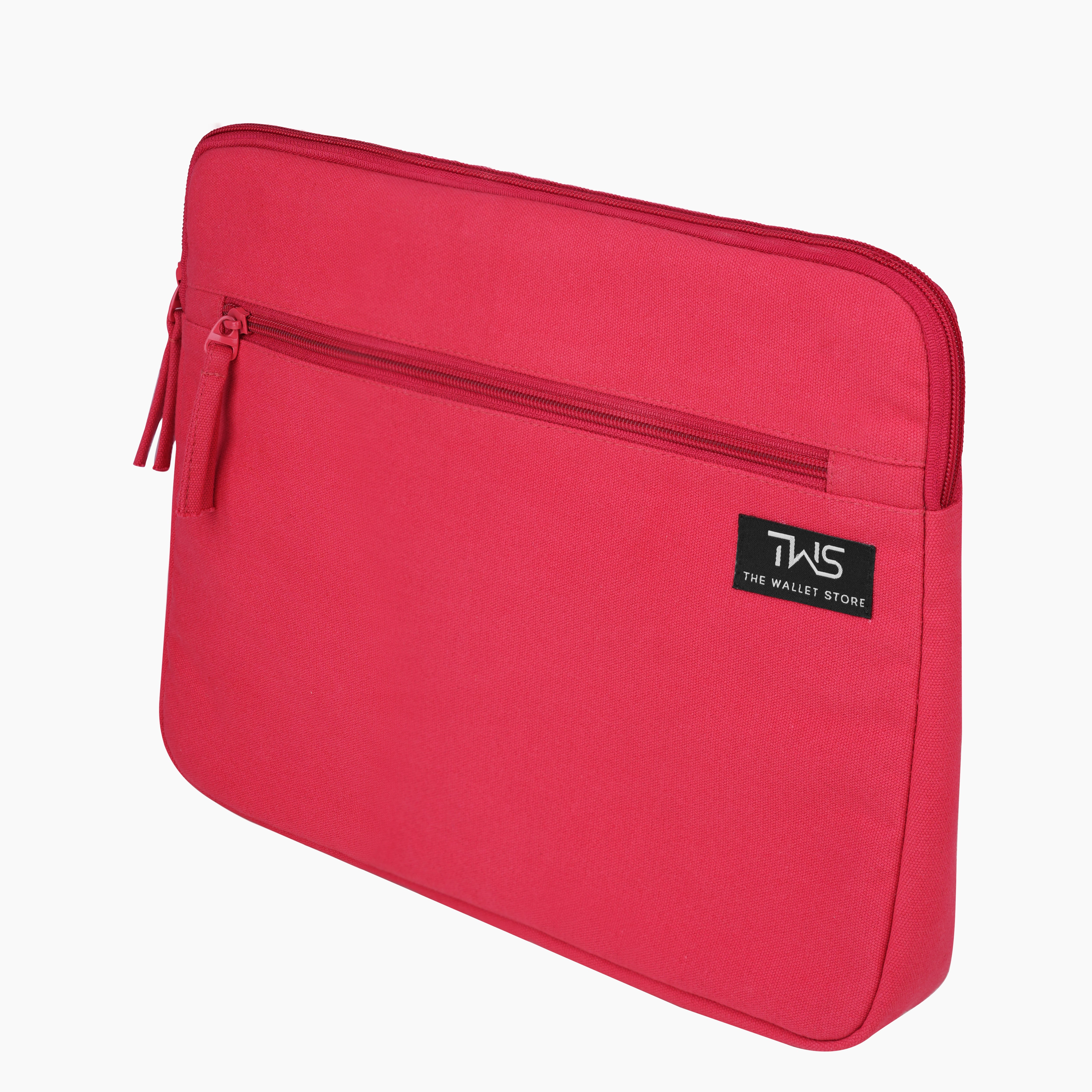 Sleek Guard Canvas Laptop Sleeve - Red